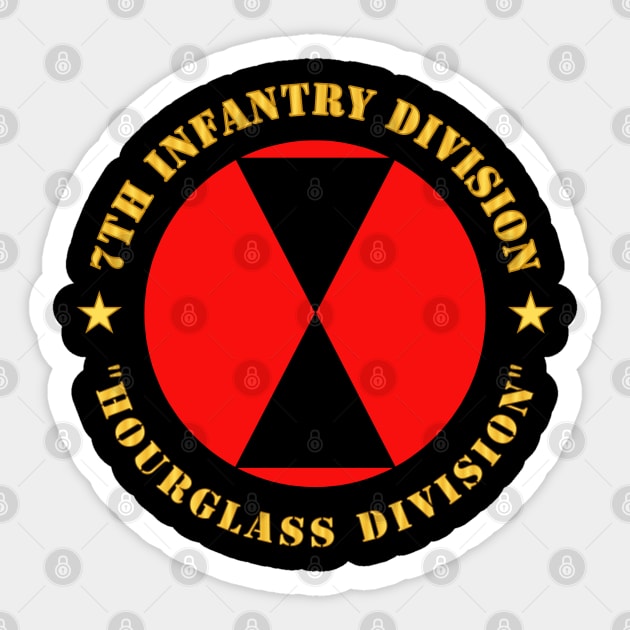 7th Infantry Division - Hourglass Division wo Bkgrd Sticker by twix123844